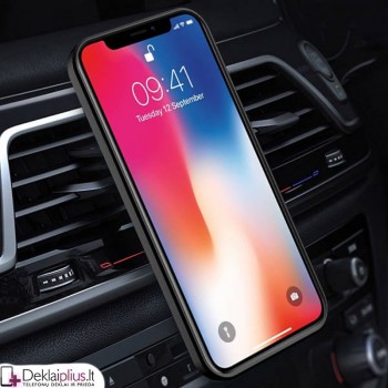 Smūgiams atsparus dėklas su žiedu ir  kameros apsauga - raudonas (telefonui Apple Iphone X/XS)